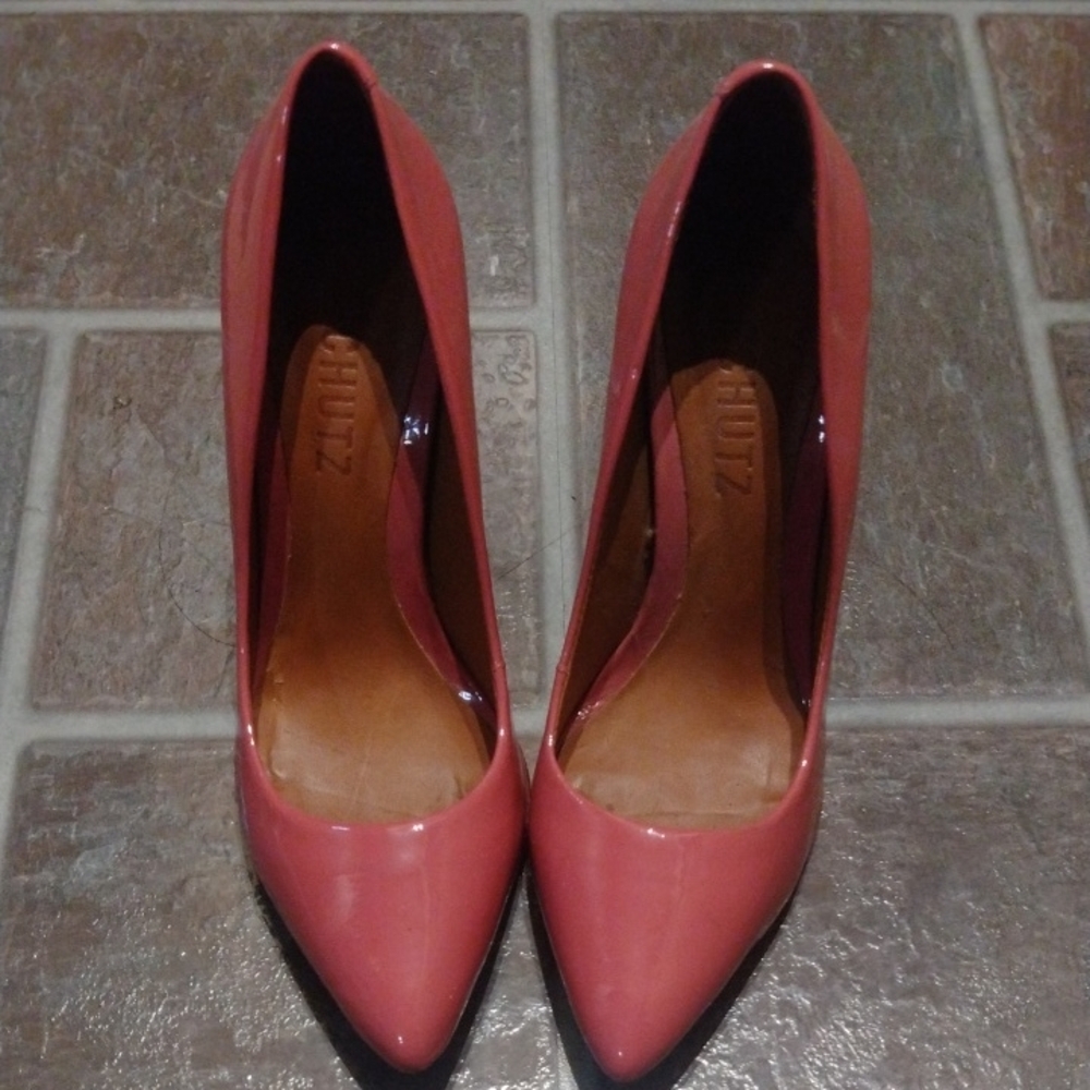 Schutz Magenta Mauve Pink Patent Leather Heel Size 36